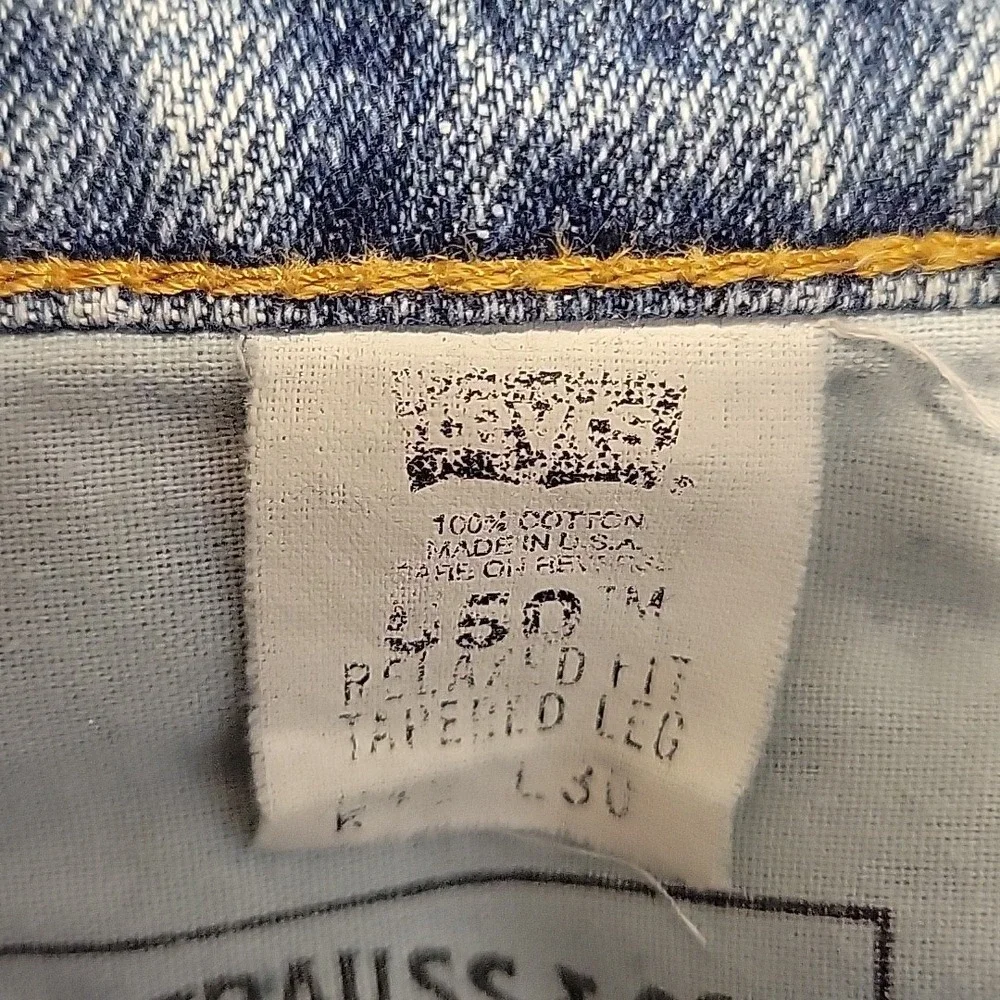 Levi's 550 Jeans Mens 42x30 Tag 40x30 Actual Blue Relaxed Fit‎ Tapered Denim VGT